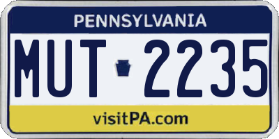 PA license plate MUT2235
