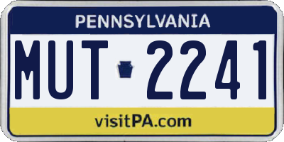 PA license plate MUT2241