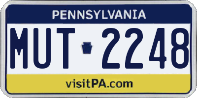 PA license plate MUT2248