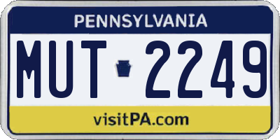 PA license plate MUT2249