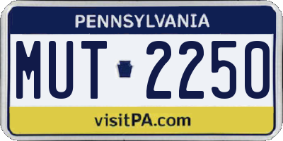 PA license plate MUT2250