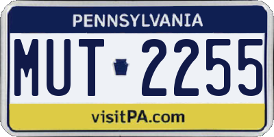 PA license plate MUT2255