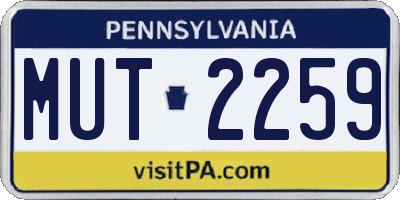 PA license plate MUT2259
