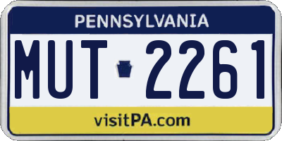 PA license plate MUT2261