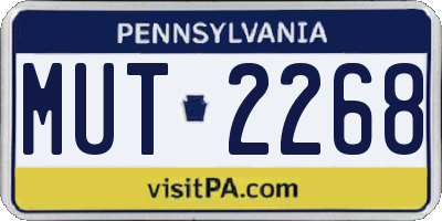 PA license plate MUT2268