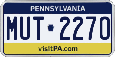 PA license plate MUT2270
