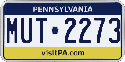 PA license plate MUT2273