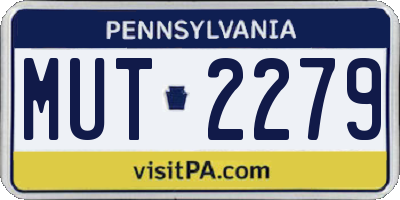 PA license plate MUT2279