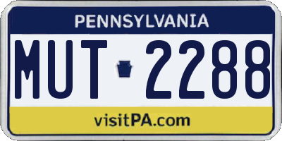PA license plate MUT2288