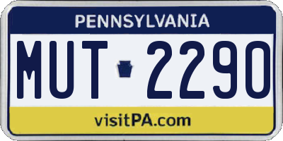 PA license plate MUT2290
