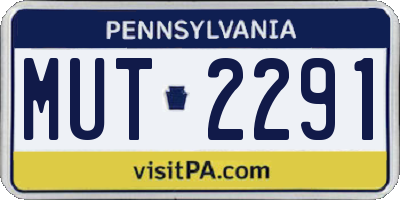 PA license plate MUT2291