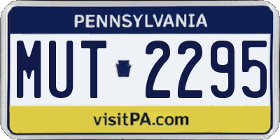 PA license plate MUT2295