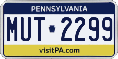 PA license plate MUT2299