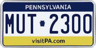PA license plate MUT2300