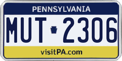PA license plate MUT2306