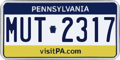 PA license plate MUT2317