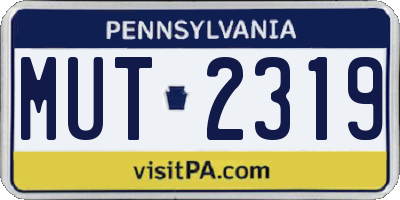 PA license plate MUT2319