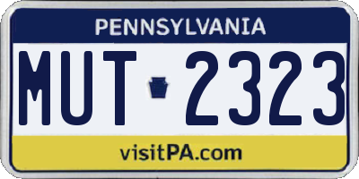PA license plate MUT2323