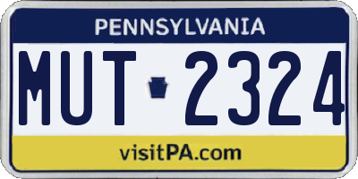 PA license plate MUT2324