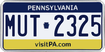 PA license plate MUT2325