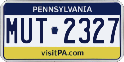 PA license plate MUT2327