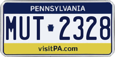 PA license plate MUT2328