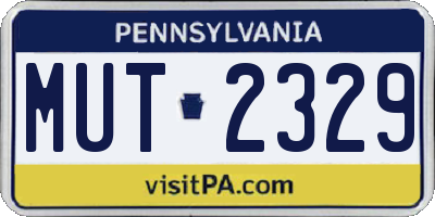 PA license plate MUT2329
