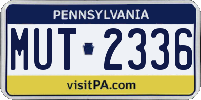 PA license plate MUT2336
