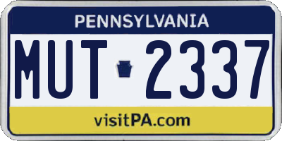 PA license plate MUT2337