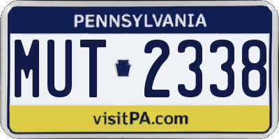 PA license plate MUT2338