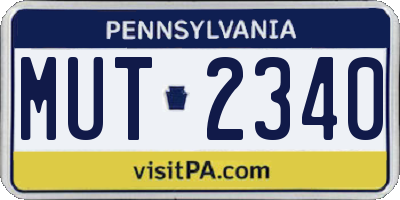 PA license plate MUT2340