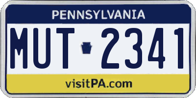 PA license plate MUT2341