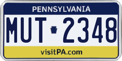 PA license plate MUT2348