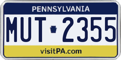 PA license plate MUT2355