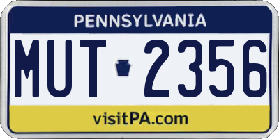 PA license plate MUT2356