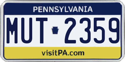 PA license plate MUT2359