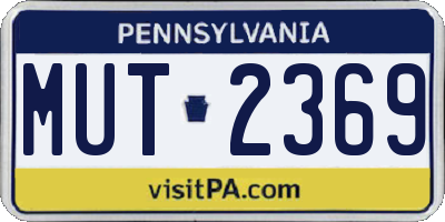 PA license plate MUT2369