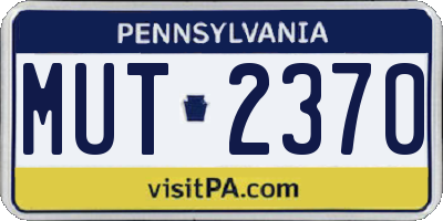 PA license plate MUT2370