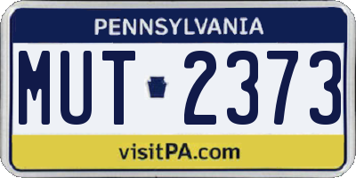 PA license plate MUT2373