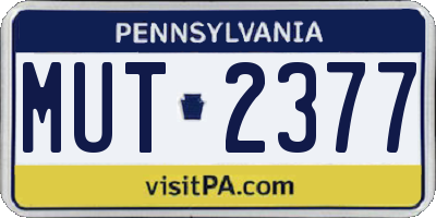 PA license plate MUT2377