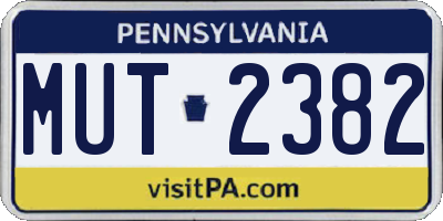 PA license plate MUT2382