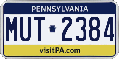 PA license plate MUT2384