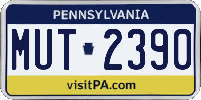 PA license plate MUT2390