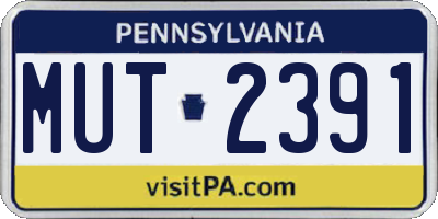 PA license plate MUT2391