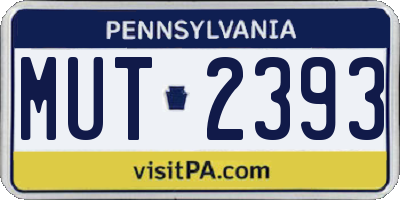 PA license plate MUT2393