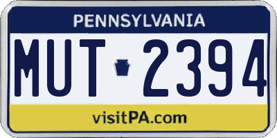 PA license plate MUT2394