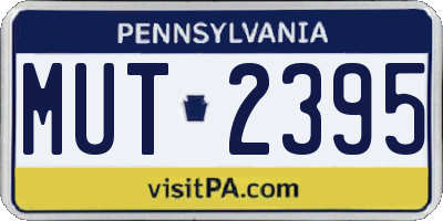 PA license plate MUT2395