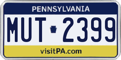 PA license plate MUT2399