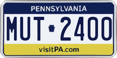 PA license plate MUT2400