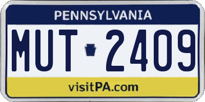 PA license plate MUT2409